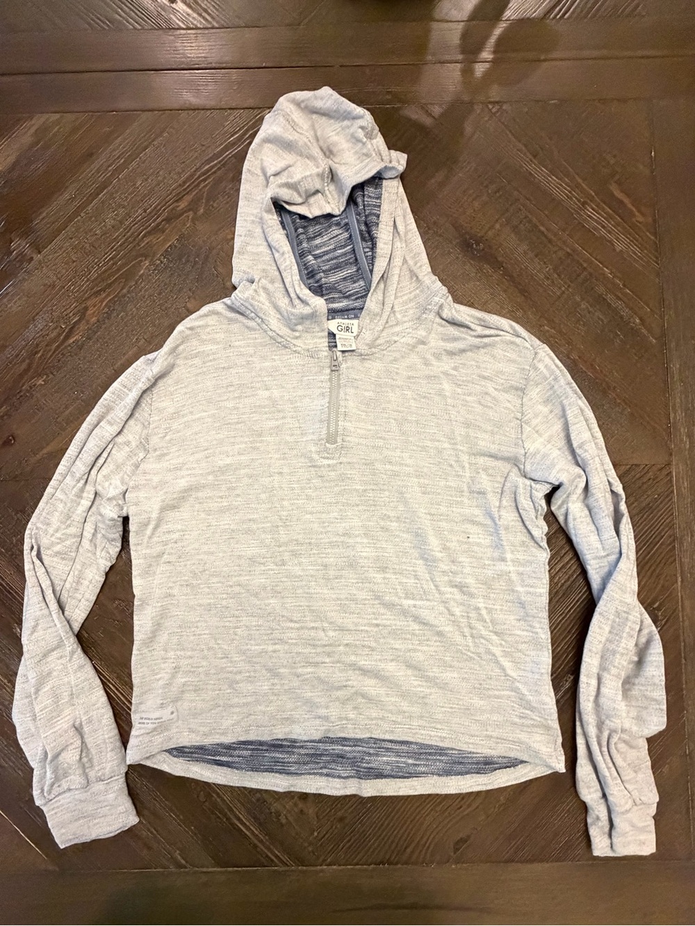 Athleta girl Light Gray Hooded Pullover Sweatshirt